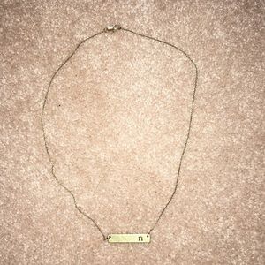 N initial bar necklace